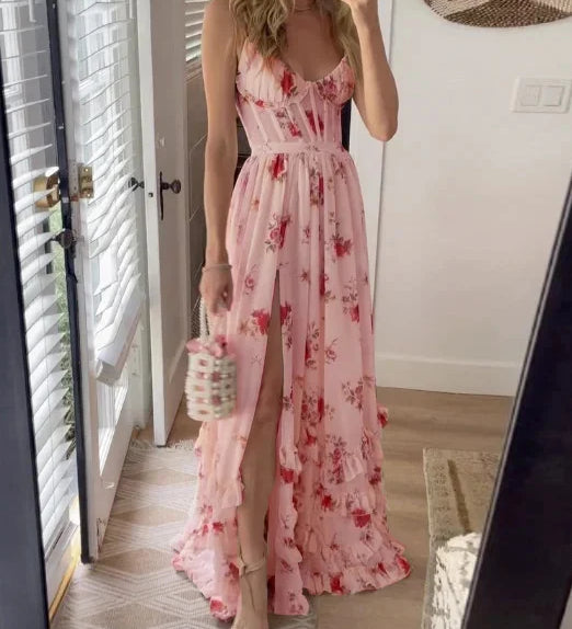 Sonia - Robe midi à motif floral