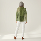 Noémie - Pull patchwork dans les tons verts