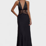 Velyne - Robe en dentelle et satin