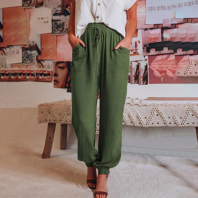 Zoé - Pantalons Élegants à Cordon