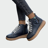 Ombeline - Bottes en cuir orthopédique à tige basse