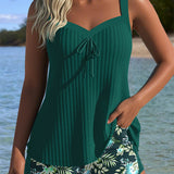 Séraphine - Tankini Rayé avec Bas de Maillot de Bain Deux Pièces