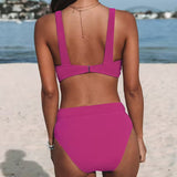 Mathilde - Maillot de bain uni taille haute