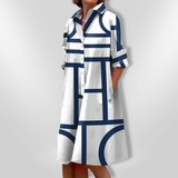 Hélène - Robe Midi Géométrique