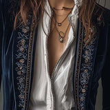 Athénaïs - Long Manteau Vintage Bleu Marine