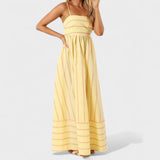 Yvonne - Robe longue à rayures