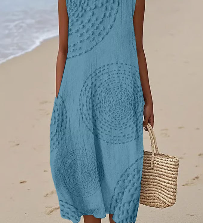Anaïs - Robe Maxi Sans Manches Texturée