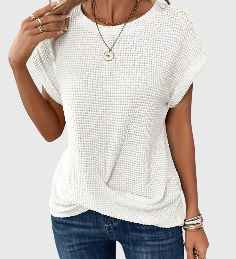 Isa - Blouse Élégante avec Col Rond