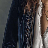 Athénaïs - Long Manteau Vintage Bleu Marine