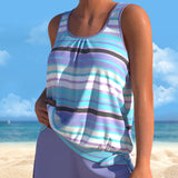 Noémie - Tankini avec décolleté en U et design rayé