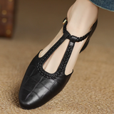 Élisabeth - Chaussures en cuir à bride et détail tressé
