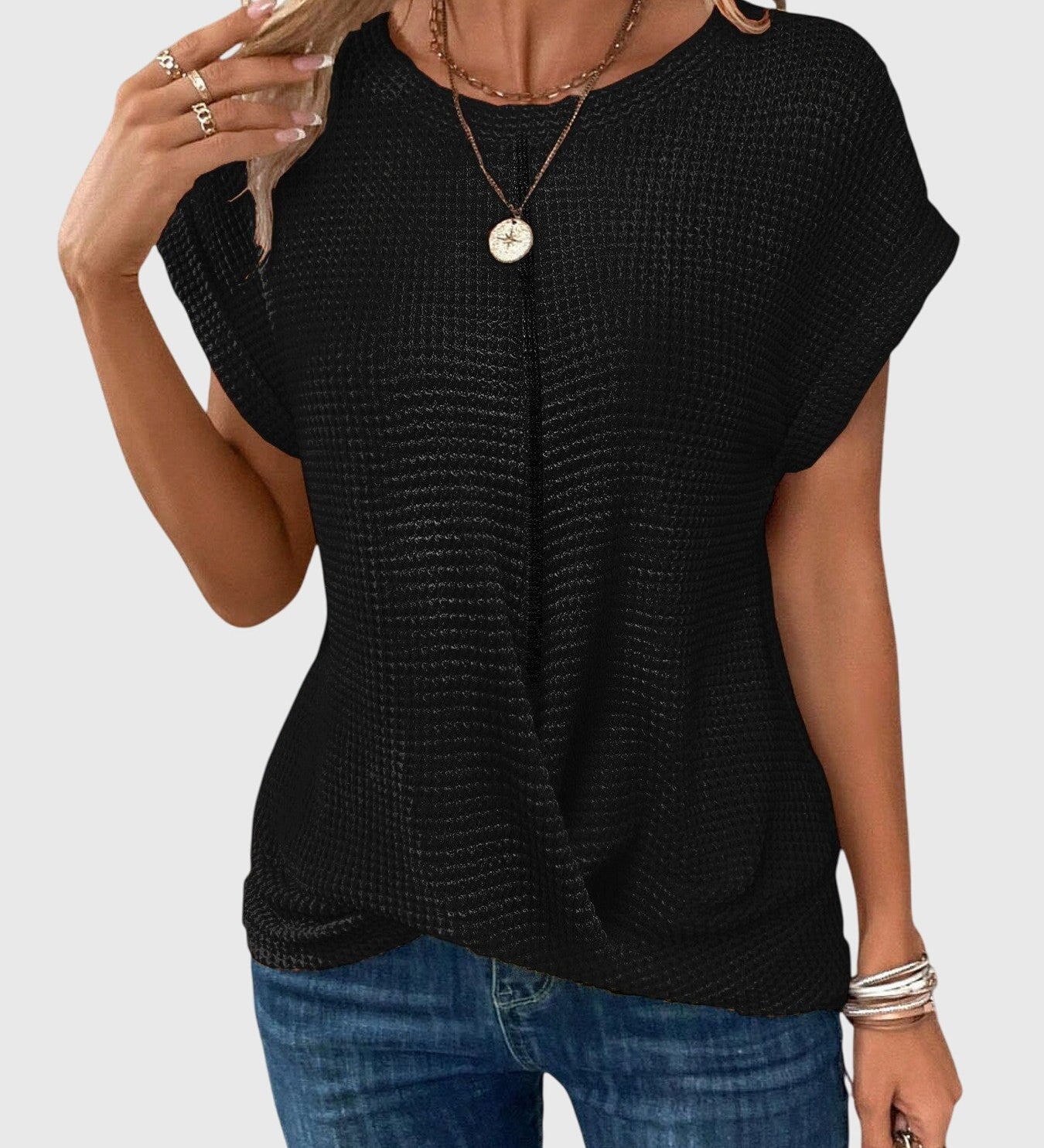 Isa - Blouse Élégante avec Col Rond