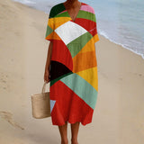 Danielle - Robe Colorée en Patchwork