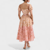 Valentine - Robe Florale Corail