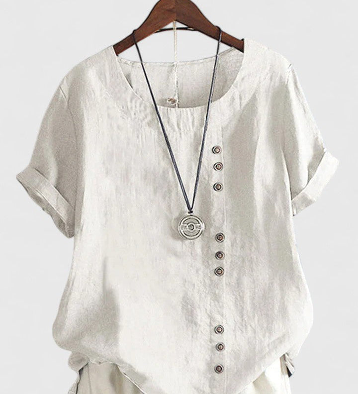 Elisavie - Blouse Confortable à Manches Courtes