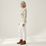 Aline - Pull à motif forêt d'automne