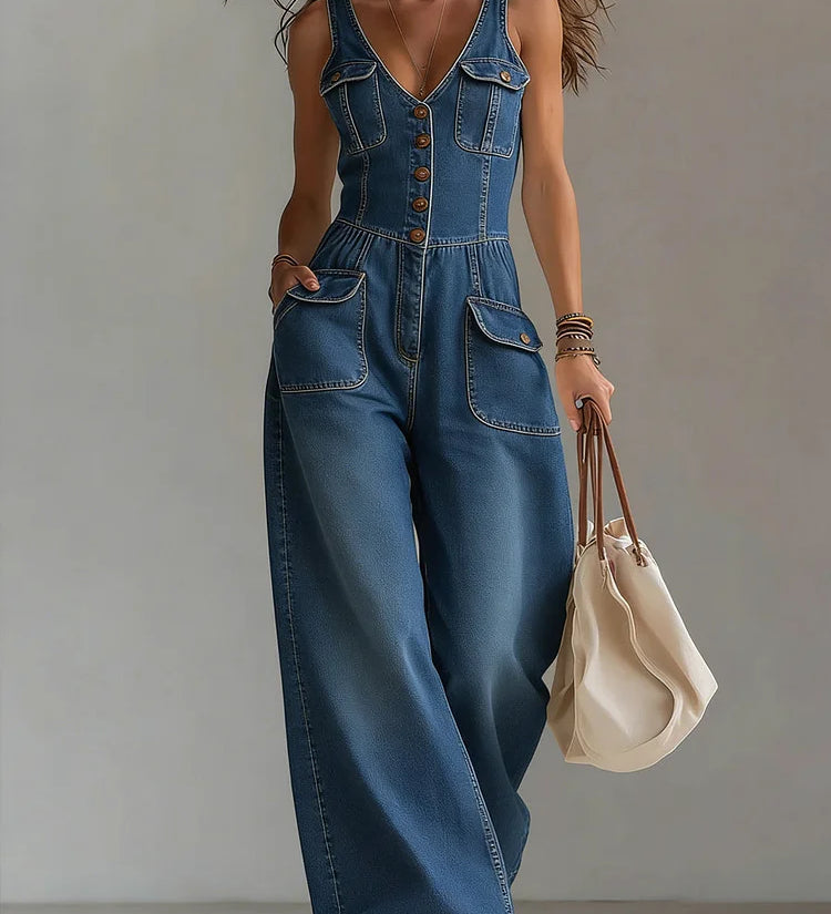 Sylvie - Salopette en Denim Décontractée