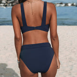Mathilde - Maillot de bain uni taille haute