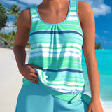 Noémie - Tankini avec décolleté en U et design rayé