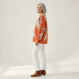 Manon - Pull orange à feuilles d'automne