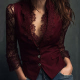 Noémie - Veste Noire Haute avec Manches Semi-Transparentes