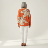 Manon - Pull orange à feuilles d'automne
