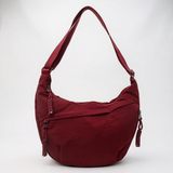 Corinne - Sac Demi-Lune Nylon Bordeaux