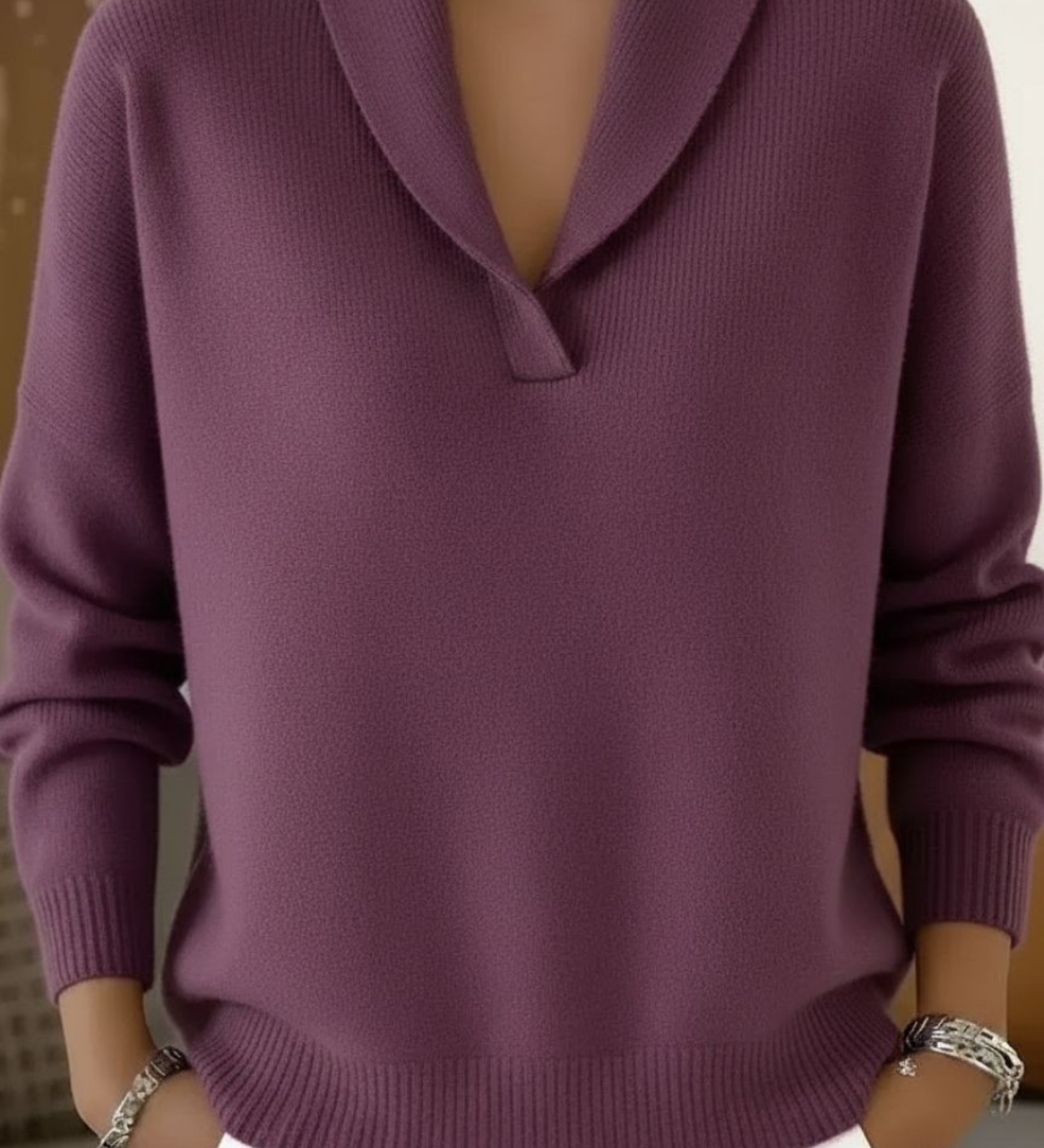 Elise - Pull en tricot à col en V