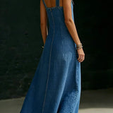 Anaïs - Robe Longue en Denim avec Boutons