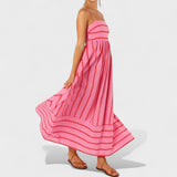 Yvonne - Robe longue à rayures