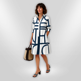 Hélène - Robe Midi Géométrique