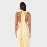Marthe - Robe avec nœud en satin