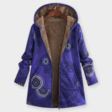 Philomène - Sweat à capuche en polaire bleu marine à motif mandala