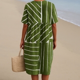 Eira - Robe Verte avec Motif Géométrique