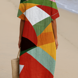 Danielle - Robe Colorée en Patchwork