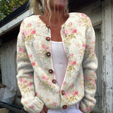 Henriette - Cardigan à motif de fleurs et de feuillages