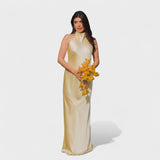 Marthe - Robe avec nœud en satin