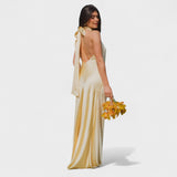 Marthe - Robe avec nœud en satin