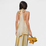 Marthe - Robe avec nœud en satin