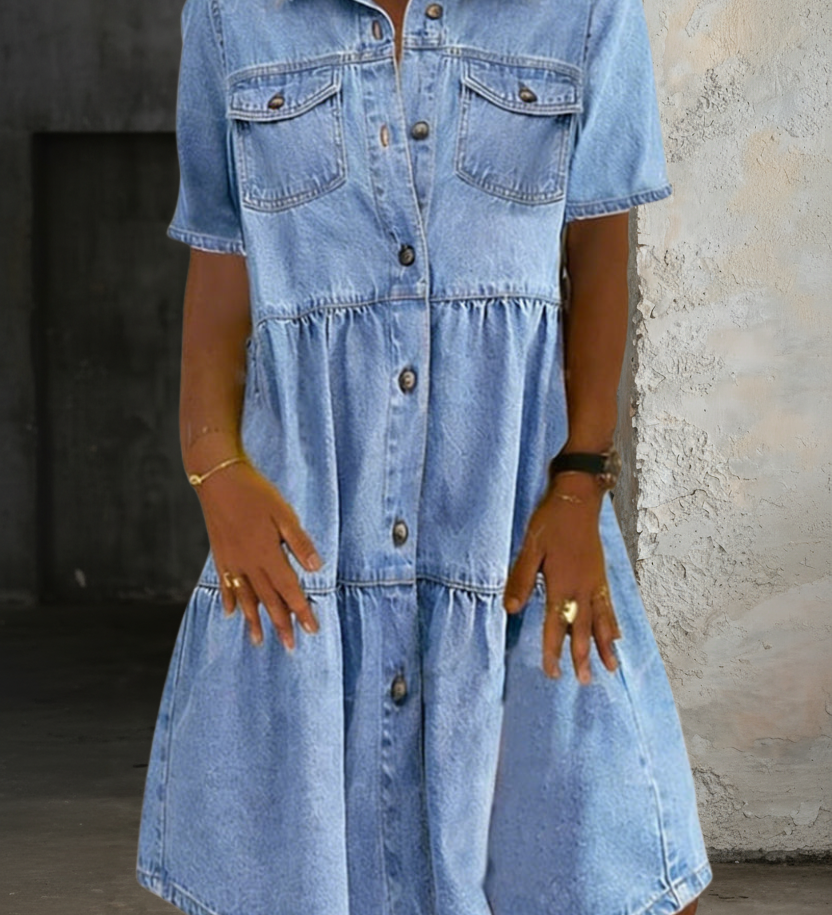 Sabine - Robe en Jean Décontractée Élégante