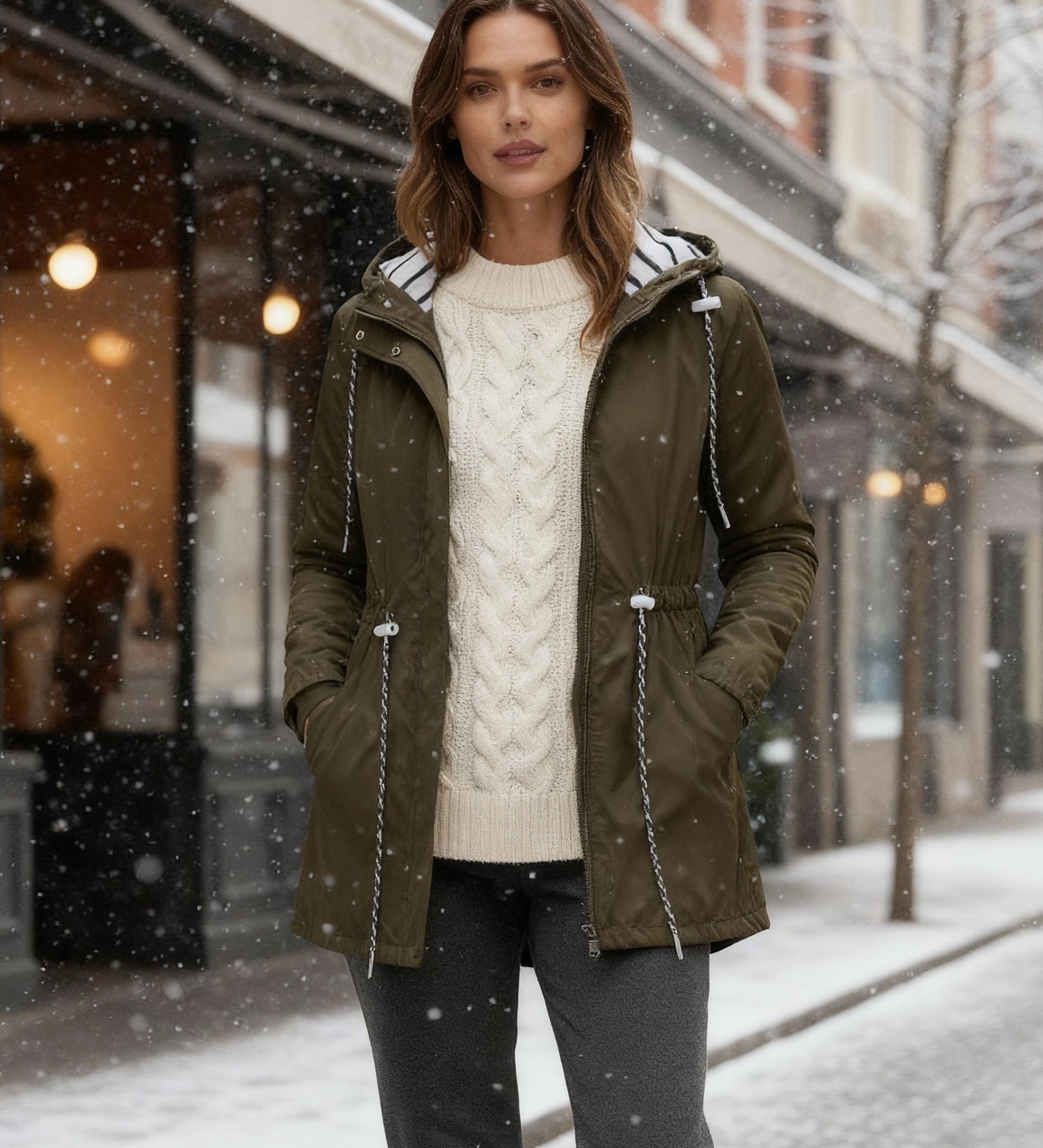 Vanessa – Imperméable long femme, veste de pluie élégante toutes saisons