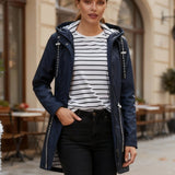 Vanessa – Imperméable long femme, veste de pluie élégante toutes saisons