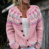 Angélique - Cardigan à imprimé norvégien et boutons