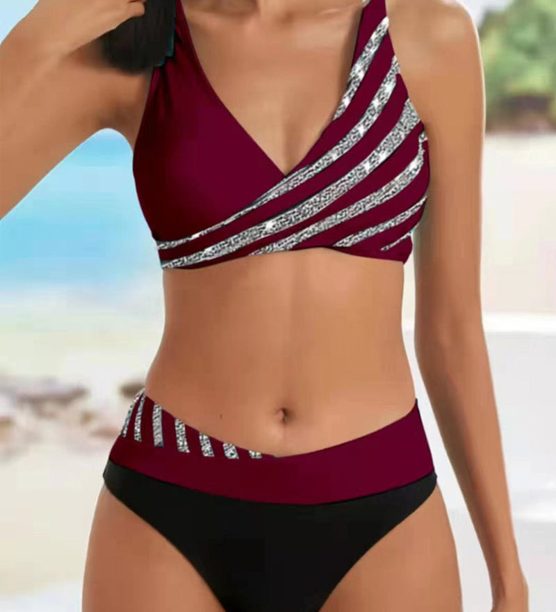 Manon - Bikini Imprimé en Teintes Chaudes