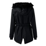 Sandrine – Parka femme chaude avec capuche en fausse fourrure