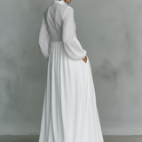Béatrice - Robe Maxi en Lin Patchwork Col Montant