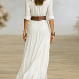 Aurore - Robe Longue avec Col Renversé