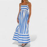 Yvonne - Robe longue à rayures