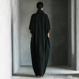 Aline - Robe longue avec manches 3/4 et décolleté en V