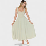 Marielle - Robe Midi décolleté carré